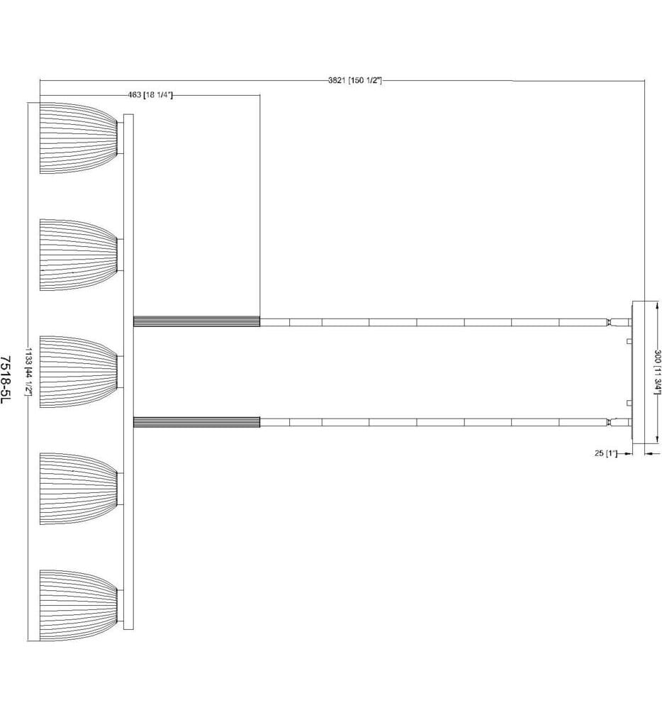 Z-Lite - 7518-5L-MB - Naya 44.5" Linear Suspension