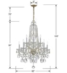Crystorama - 1110-PB-CL-MWP - Traditional Crystal 32" Chandelier by Crystorama - Image 2