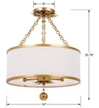 Crystorama - Broche 14" Semi Flush by Crystorama - Image 2