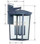 Crystorama - Belmont 26-Inch Outdoor Wall Sconce by Crystorama - Image 2