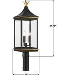 Crystorama - SIM-809-MK-TG - Simpson 27.75" Outdoor Post Light by Crystorama - Image 2