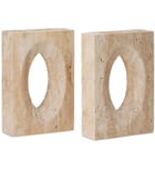 Currey & Company - Demi Travertine Bookends (Set of 2) by Currey & Company