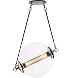 Hubbardton Forge - Otto Brass with Black Sphere Pendant by Hubbardton Forge