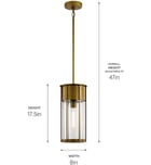 Kichler - 59082NBR - Camillo 8" Outdoor Pendant by Kichler - Image 2