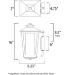 Maxim Lighting - 2142CLFTAT - Aberdeen 16" Outdoor Wall Sconce by Maxim Lighting - Image 2