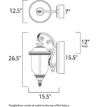 Maxim Lighting - 40497WGOB - Carriage House 26.5" Outdoor Wall Sconce by Maxim Lighting - Image 3