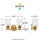 Quoizel - BTC8614BRG - Baltic 14.5-inch Bath Vanity Light by Quoizel - Image 4