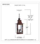 Quoizel - CM1912AC - Chalmers 12" Outdoor Pendant by Quoizel - Image 4