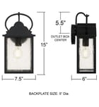Quoizel - DAM8307MBK - Damian 15-inch Outdoor Wall Sconce by Quoizel - Image 6