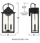 Quoizel - DAM8407MBK - Damian 18-inch Outdoor Wall Sconce by Quoizel - Image 5