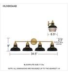 Quoizel - HUX8634AB - Huxley 34.5" Bath Vanity Light by Quoizel - Image 4