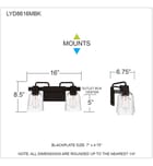 Quoizel - LYD8616MBK - Lydia 16" Bath Vanity Light by Quoizel - Image 4