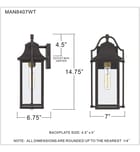 Quoizel - MAN8407WT - Manning 14.75" Outdoor Lantern by Quoizel - Image 4