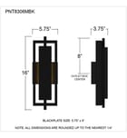 Quoizel - PNT8306MBK - Pointsett 16" Outdoor Wall Sconce by Quoizel - Image 3