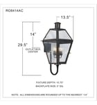 Quoizel - RO8414AC - Rue De Royal 29" Outdoor Wall Sconce by Quoizel - Image 2