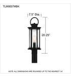 Quoizel - TLM9007MBK - Tilmore 20.25" Outdoor Post Light by Quoizel - Image 4