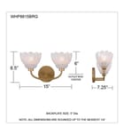 Quoizel - WHP8615BRG - Whitecap 15-inch Bath Vanity Light by Quoizel - Image 6