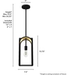 Hunter - Dukestown 7.5" Pendant by Hunter - Image 6