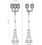 Z-Lite - 5016PHBR-3-564P-BK - Davina 120.25" Outdoor Post Light by Z-Lite - Image 6