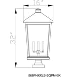 Z-Lite - 568PHXXLS-SQPM-BK - Beacon 32" Outdoor Pier Mount by Z-Lite - Image 8