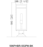 Z-Lite - 596PHBR-553PM-BK - Nuri 23.5" Outdoor Pier Mount by Z-Lite - Image 6