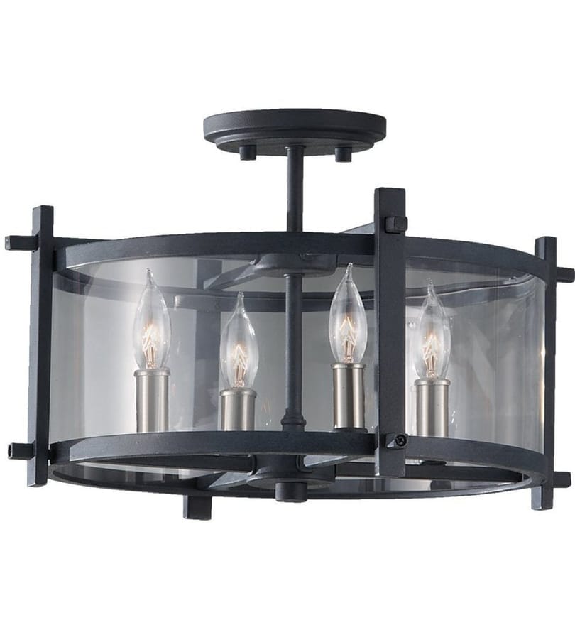 Generation Lighting - SF292AF/BS - House - Ethan 16.38" Semi-Flush by Generation Lighting