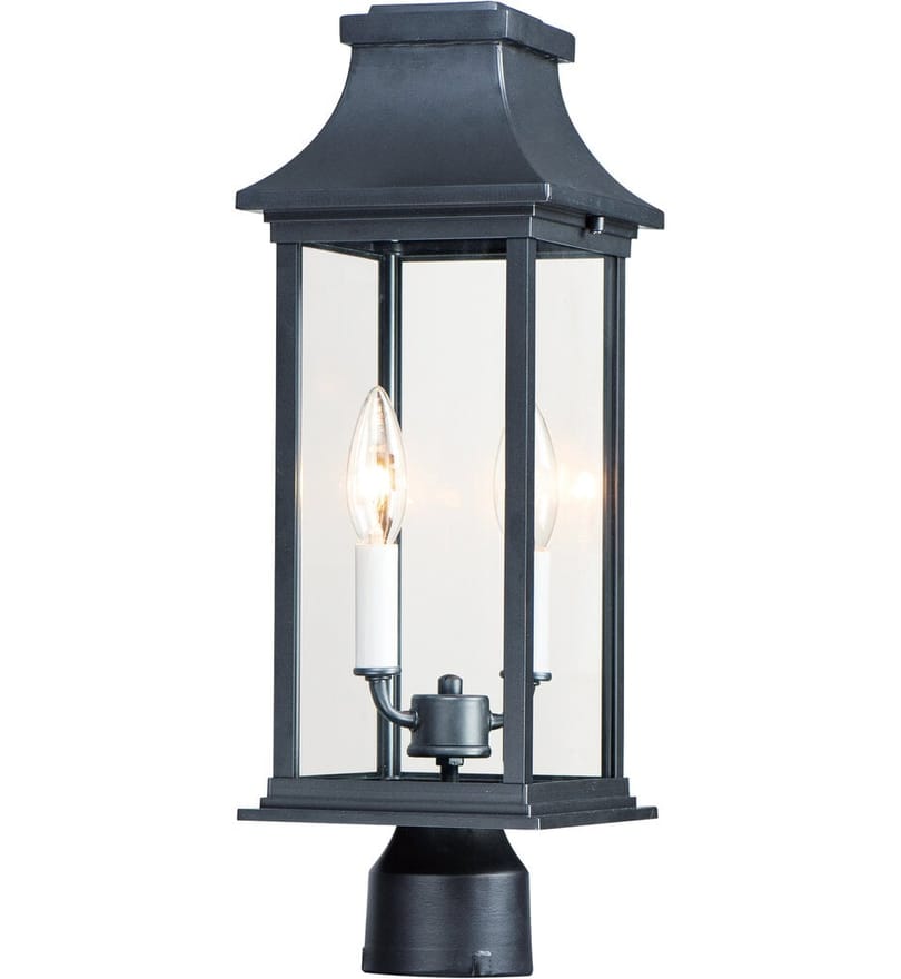 Maxim Lighting - 30020CLBK - Vicksburg 6.75" Outdoor Post Lantern by Maxim Lighting