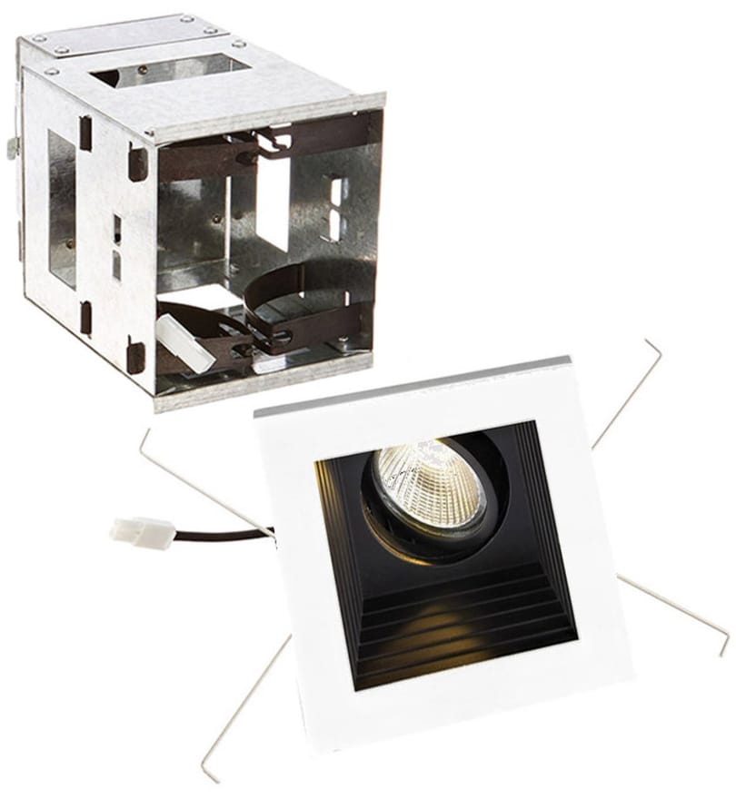 WAC Lighting - Mini Multiples Remodel LED Wide Flood Beam Single Light Multispot Complete Recessed Kit by WAC Lighting