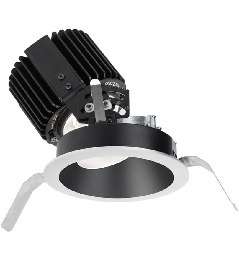 WAC Lighting - R4RAT-S927-BKWT - Volta LED Spot Beam Round Adjustable 4.5" Recessed Trim by WAC Lighting
