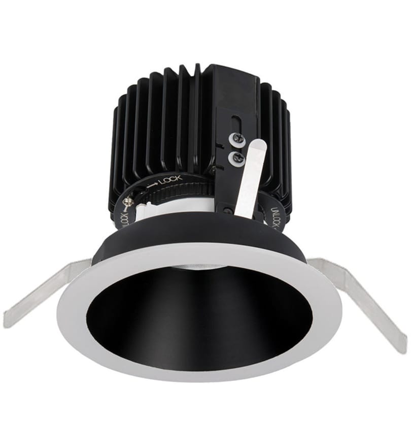 WAC Lighting - R4RD2T-W930-BKWT - Volta LED Wide Flood Beam Round 4.5" Recessed Trim by WAC Lighting
