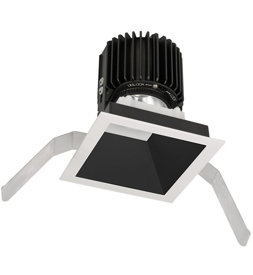 WAC Lighting - R4SD2T-S830-BKWT - Volta LED Spot Beam Square 4.5" Recessed Trim by WAC Lighting
