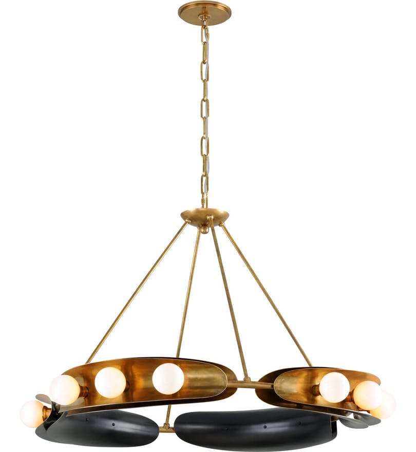 Corbett Lighting - 271-012-VB/BBR - Hopper 41" Chandelier by Corbett Lighting