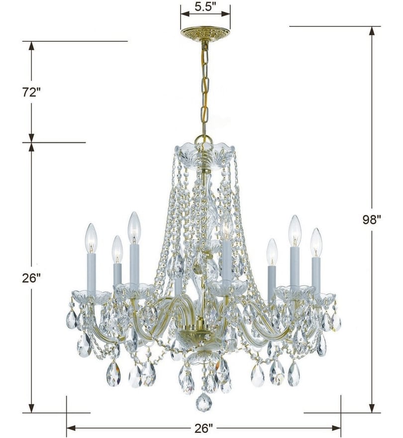 Crystorama - 1138-PB-CL-MWP - Traditional Crystal 26" Chandelier by Crystorama - Image 5