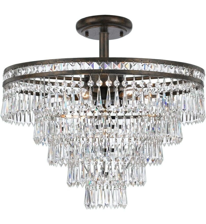 Crystorama - 5264-EB-CL-MWP_CEILING - Mercer 20" Semi Flush by Crystorama