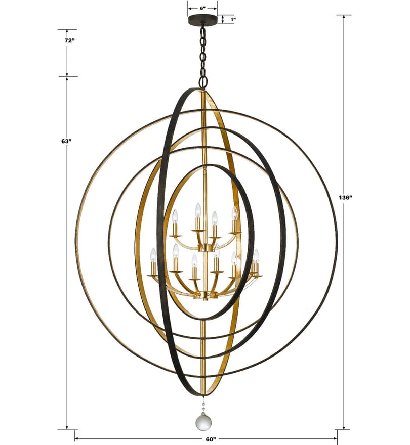 Crystorama - Luna 60" Chandelier by Crystorama - Image 2