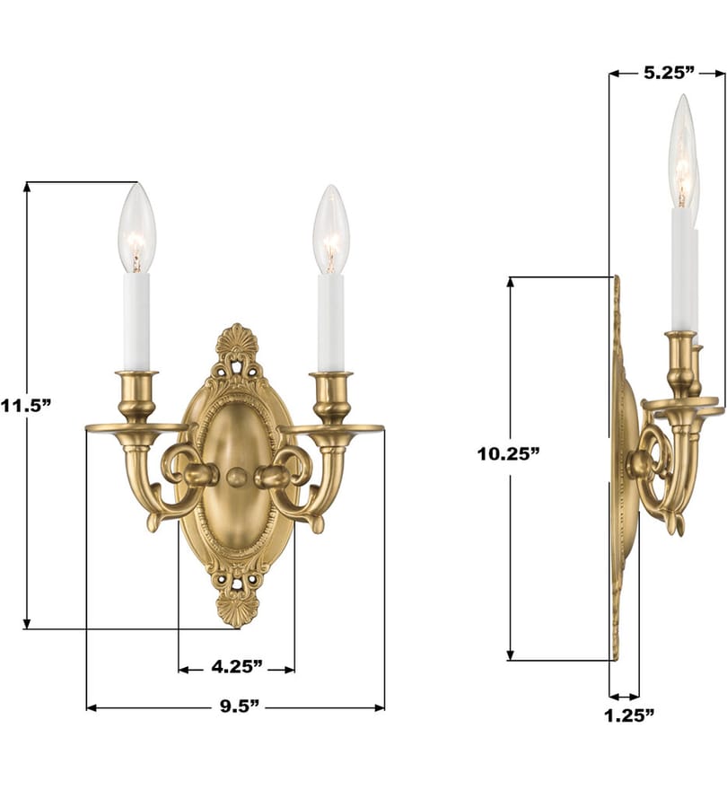 Crystorama - 622-AG - Milford 11.5-Inch Wall Sconce by Crystorama - Image 3