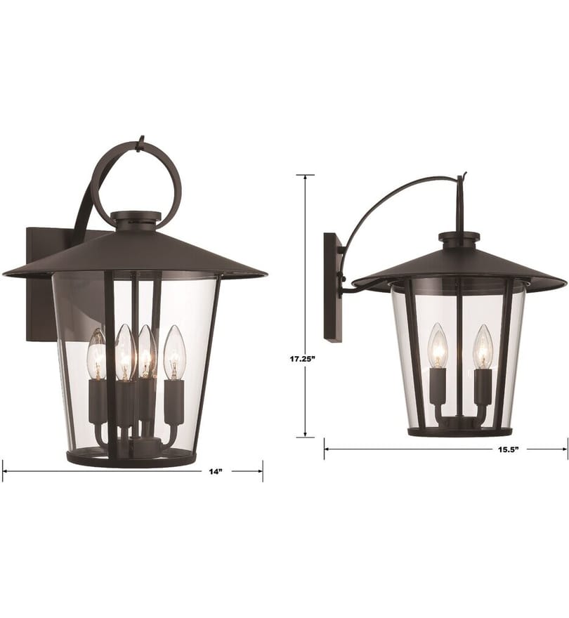 Crystorama - AND-9202-CL-MK - Andover 17.25" Outdoor Wall Sconce by Crystorama - Image 3