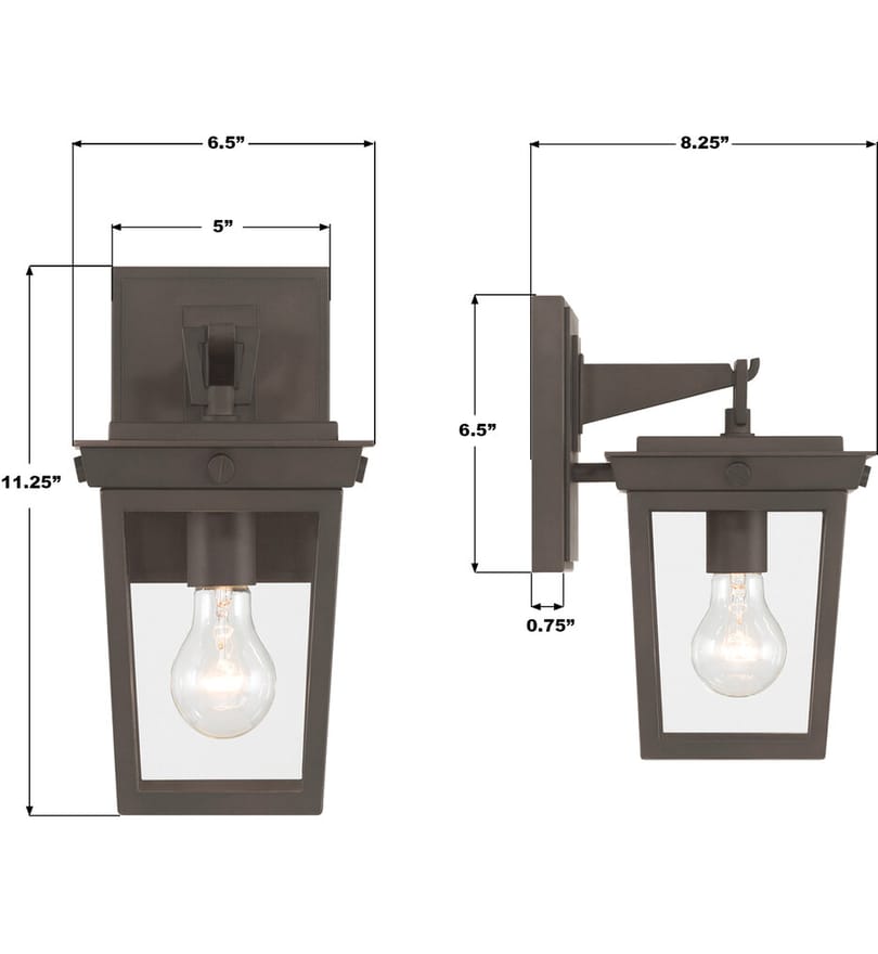 Crystorama - Belmont 11.25-Inch Outdoor Wall Sconce by Crystorama - Image 3