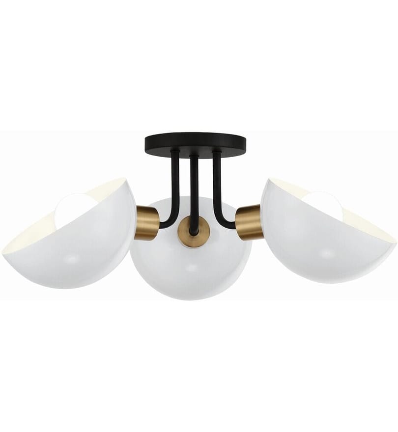 Crystorama - GIG-810-BK-AG - Gigi 22.75" Semi Flush by Crystorama