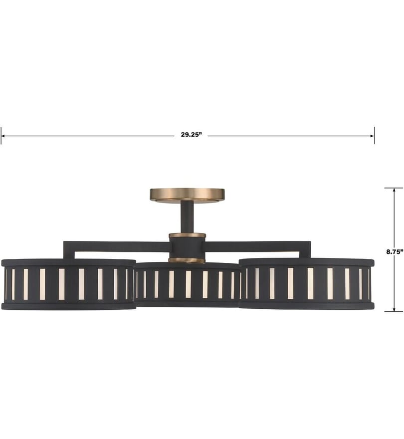 Crystorama - KEN-8300-VG-BF - Kendal 29.25" Semi Flush by Crystorama - Image 2