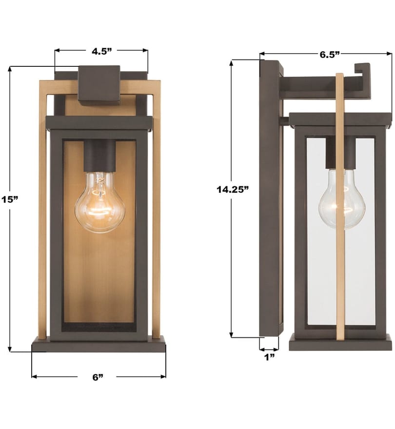 Crystorama - LDL-901-TZ-TG - Lendel 15-Inch Outdoor Wall Sconce by Crystorama - Image 3