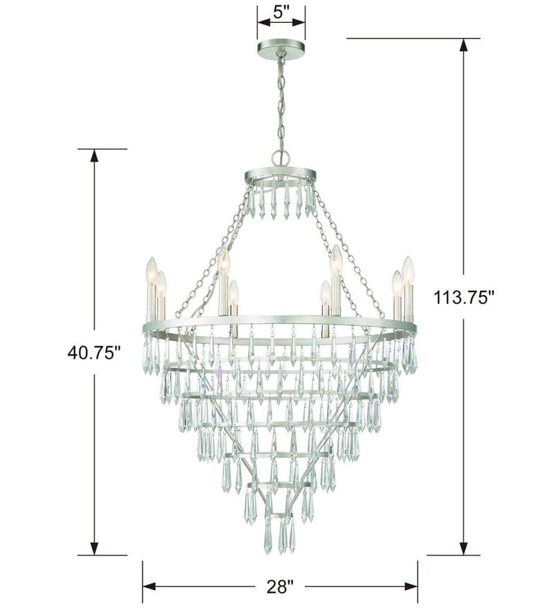 Crystorama - LUC-A9068-SA - Lucille 28" Chandelier by Crystorama - Image 2