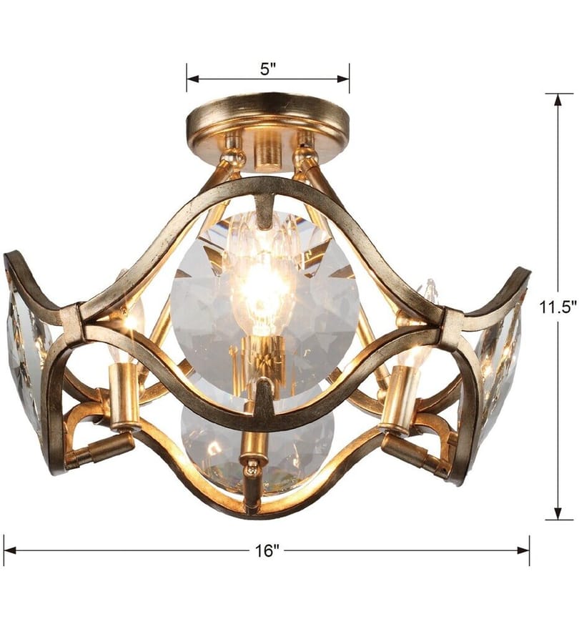 Crystorama - QUI-7624-DT - Quincy 16" Semi-Flush Mount by Crystorama - Image 2