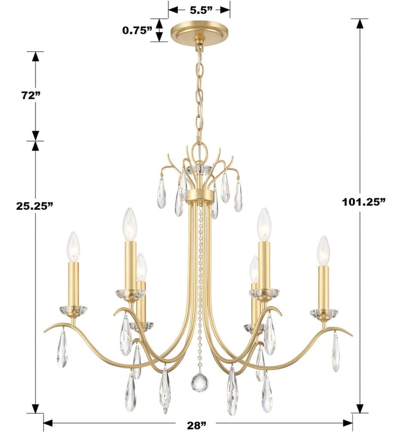Crystorama - ROL-18816-GA - Rollins 28" Chandelier by Crystorama - Image 6