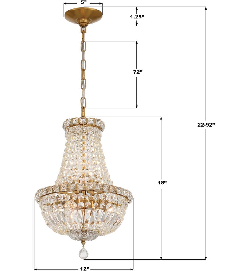 Crystorama - ROS-A1006-AG-CL-MWP - Roslyn 12-Inch Chandelier by Crystorama - Image 3