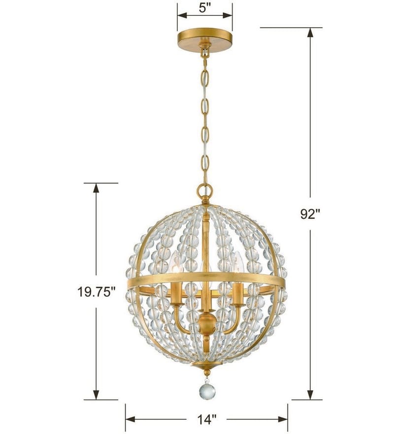Crystorama - ROX-A9003-GA - Roxy 14" Chandelier by Crystorama - Image 2