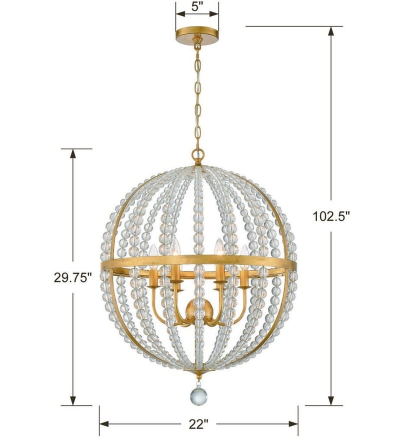 Crystorama - ROX-A9006-GA - Roxy 22" Chandelier by Crystorama - Image 5