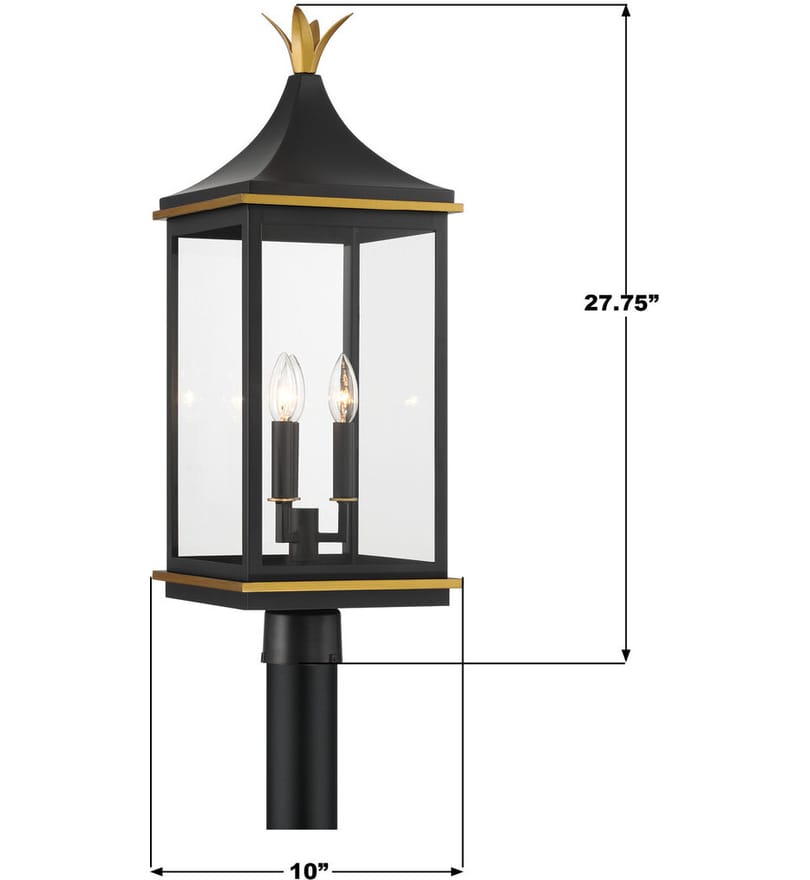 Crystorama - SIM-809-MK-TG - Simpson 27.75" Outdoor Post Light by Crystorama - Image 2
