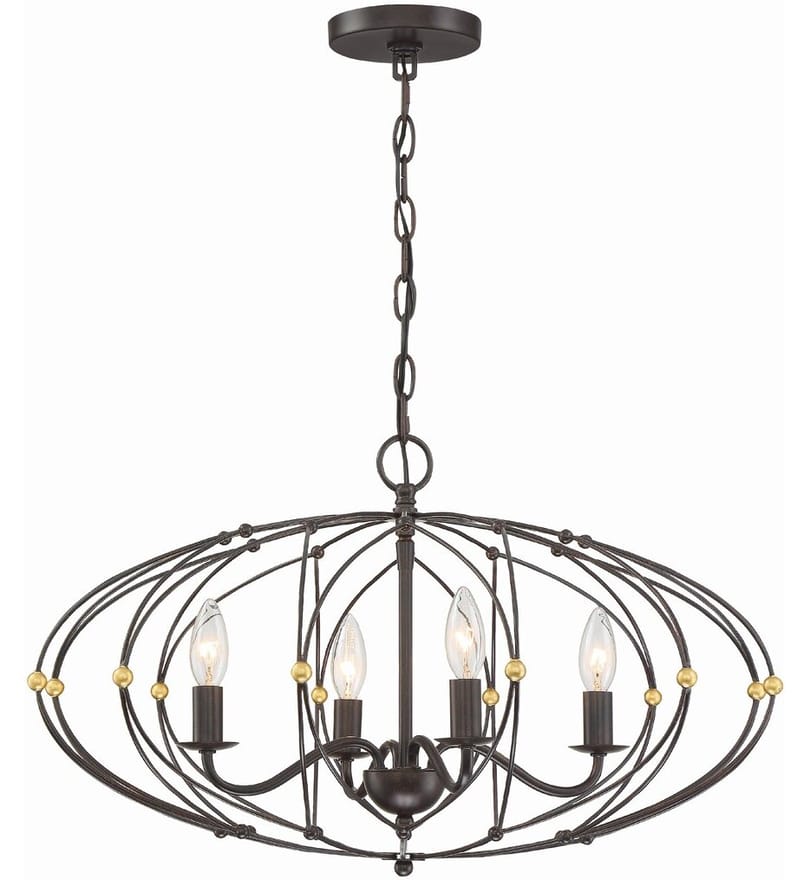 Crystorama - ZUC-A9034-EB-GA - Zucca 24.5" Chandelier by Crystorama