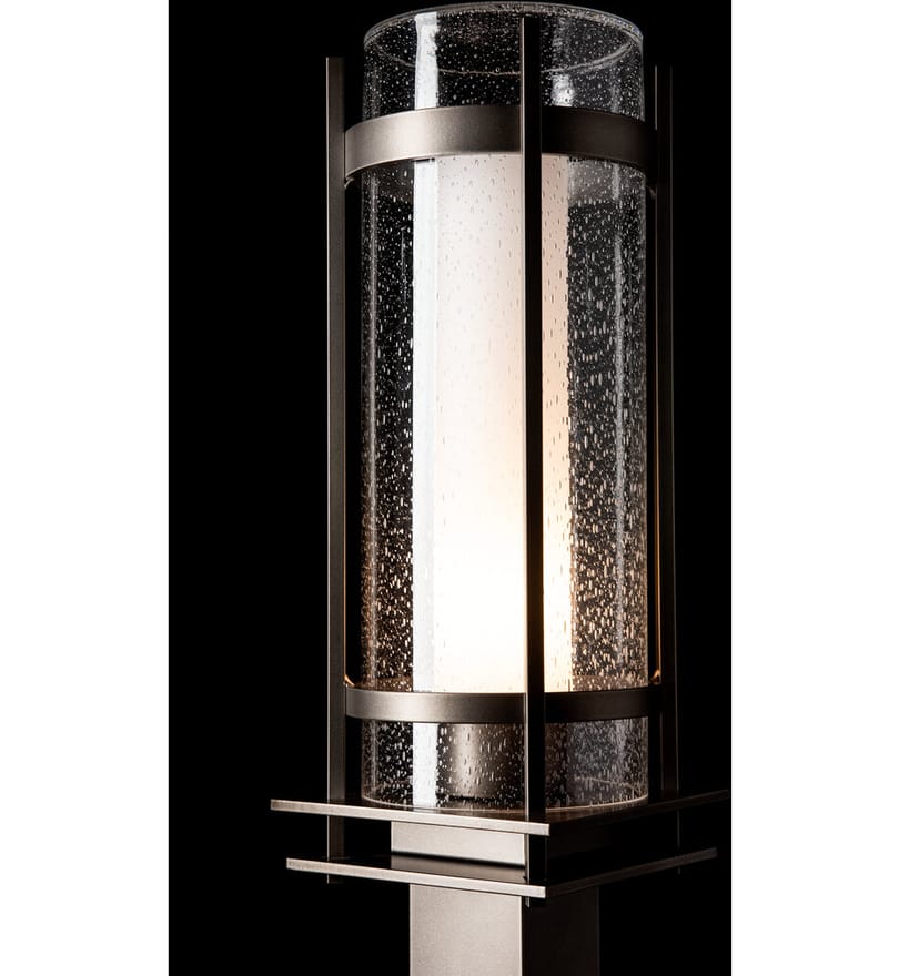 Hubbardton Forge - Banded Seeded Glass Outdoor Post Light by Hubbardton Forge - Image 4